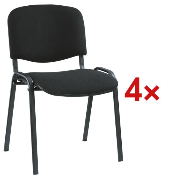 Nowy Styl 4er-Set Stapelstühle »ISO 4L« schwarzes Gestell schwarz, 47.5x45 cm Image