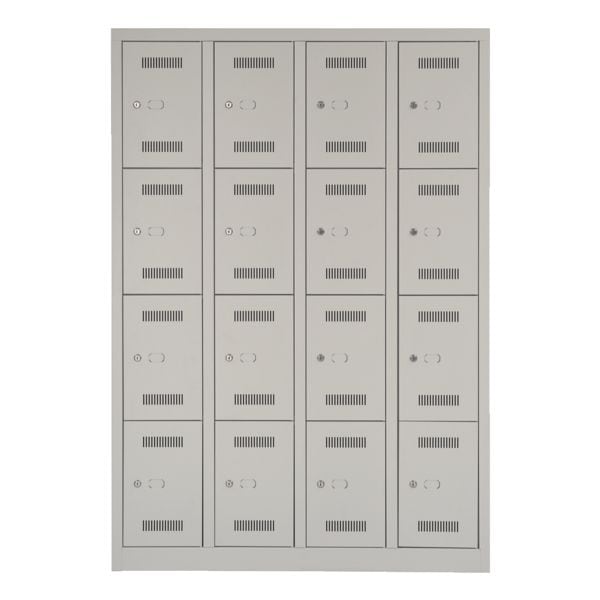 Bisley Schließfachschrank »MonoBloc™« 4x 30 cm Abteile mit je 4 Fächern grau, 118.3x170x50 cm