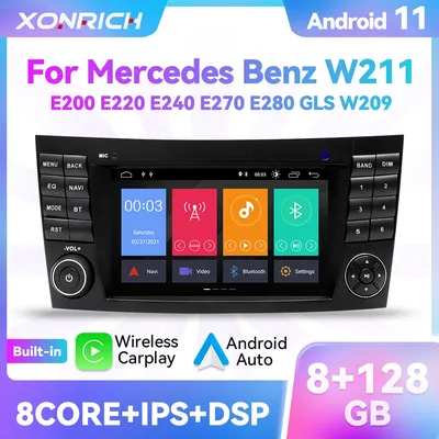 Lecteur d'autoradio Android 11 pour Mercedes Benz Carplay Classe E W211 E200 E220 E300 E350