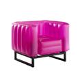 Fauteuil design Lumineux cadre aluminum assise thermoplastique rose