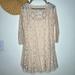 Free People Dresses | Free People Lace Long Sleeve Mini Dress Nwt | Color: Cream | Size: 4