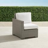 Small Palermo Left-facing Chair in Dove Finish - Resort Stripe Seaglass, Standard - Frontgate