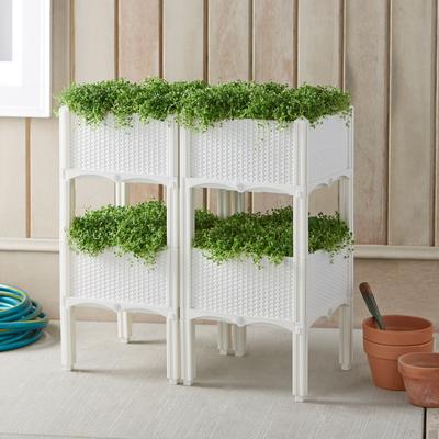 Interchangeable Raised Planters - Set of 4 by BrylaneHome in White