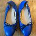 J. Crew Shoes | J.Crew Blue Leather Ballet Flats With Bow | Color: Black/Blue | Size: 7.5
