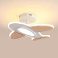 Schindora 35 W LED Ceiling Light Children's Room I Airplane Shape Dimmable Ceiling Lights with Remote Control I 50 * 45 CM I 2700-6500 K I White and Wood Accessories Ceiling Lamp