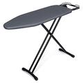 Duwee Ironing Board Medium With Heat Resistant Cover,Folding Adjustable Height Compact Ironing Board,Thick Felt Pad,Strong legs,Black,31x91cm
