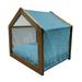 East Urban Home Blue Wood Dog House Wood House in Brown | 25.59 H x 29.53 W x 21.65 D in | Wayfair 9B01F56BD68F495096EC4B95413293AE