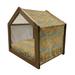 East Urban Home Yellow Wood Dog House Wood House in Brown | 25.59 H x 29.53 W x 21.65 D in | Wayfair 621C0F49906E48AEACC9AE4A42BC7189