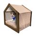 East Urban Home Red Wood Dog House Wood House in Brown | 25.59 H x 29.53 W x 21.65 D in | Wayfair 1EA6F5793D0345208316FA755601A22E