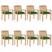 Red Barrel Studio® Solid Wood Teak Patio Chairs w/ Cushions Seat Wood in Brown | 35.43 H x 22.64 W x 22.64 D in | Wayfair