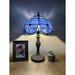 Bloomsbury Market Lounsbury Tiffany Style Table Lamp Stained Glass Baroque Style Lavender LED Bulb Included 19"H Glass/Metal in Blue | Wayfair