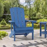 Rosecliff Heights Bergenfield Adirondack Chair Plastic/Resin in Blue | 36.6 H x 29.1 W x 33.9 D in | Wayfair 725E77C050B741F89538CC986958D634