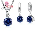 Ensemble de Colliers et Boucles d'Oreilles en Argent Sterling 925 pour Femme Bijoux en Clip 8