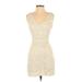 Hollister Casual Dress - Mini: Ivory Jacquard Dresses - Women's Size 1