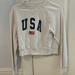 Brandy Melville Tops | Brandy Melville Usa Sweatshirt | Color: Gray/Tan | Size: One Size Fits All