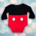 Disney One Pieces | Disney Mickey Mouse Baby Boy’s Onesie Bodysuit Size 9-12 Months | Color: Black/Red | Size: 9-12mb