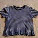 Brandy Melville Tops | Brandy Striped Top | Color: Blue | Size: Os