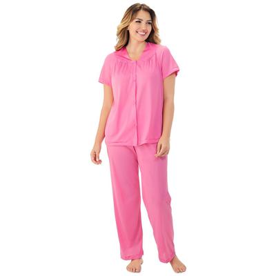Plus Size Women's Short Sleeve Pajama by Exquisite Form in Rose (Size 1X)