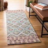 Blue/Green 27 W in Indoor Area Rug - Union Rustic Deyoung Geometric Handmade Tufted Wool Teal/Red Area Rug Wool | Wayfair