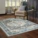 White 36 x 24 x 0.12 in Area Rug - Langley Street® Housel Oriental Machine Washable Non-Skid Blue/Ivory Area Rug Mat | Wayfair