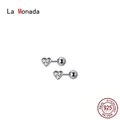 La Monada – boucles d'oreilles cœur argent 925 pour femmes bijoux fins oreilles percées à vis