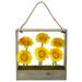 Nearly Natural Silk Artificial Gerber Daisy Garden in Hanging Frame