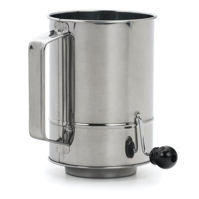 Crank Style Stainless Steel 5 Cup Flour Sifter by RSVP International in Gray