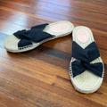 J. Crew Shoes | J.Crew Black Knot Flat Espadrille Sandal | Color: Black | Size: 7.5