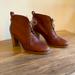 Madewell Shoes | Heeled Leather Madewell Boots, Lace Up, Dark Reddish Brown | Color: Brown | Size: 9