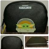 Disney Bags | Disney Star Wars Dani The Mandalorian Baby Yoda Pouch Make-Up Travel Zip Bag | Color: Black/Green | Size: Os