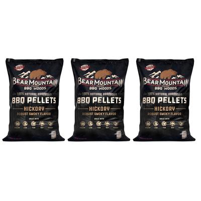 Bear Mountain BBQ All-Natural Hardwood Hickory Smoker Pellets, 20 Lb (3 Pack)