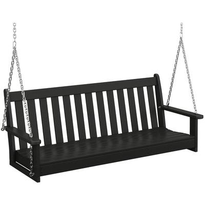 POLYWOOD Vineyard Black Porch Swing