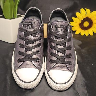 Converse Shoes | Grey Platinum Leather Converse Sz. 5.5 | Color: Gray/White | Size: 5.5