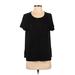 Nally & Millie Short Sleeve Blouse: Black Tops - Women's Size Small