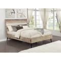 Gracie Oaks Hayko Sleigh Bed Wood in Brown | 49.5 H x 64 W x 89.75 D in | Wayfair 02471CC9B9BD437D8B2435CA771D7140