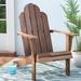 Beachcrest Home™ Langport Solid Wood Adirondack Chair & ottoman set Wood in Brown | Wayfair DDBCD249B931494295C815A50F849C0A