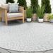 Gray/White 0.04 in Area Rug - Andover Mills™ Hiott Floral Indoor/Outdoor Area Rug Polypropylene | 0.04 D in | Wayfair