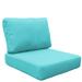 Rosecliff Heights Anjalee Indoor/Outdoor 4 Piece Replacement Cushion Set Acrylic in Green/Blue/Brown | 6 H x 28 W in | Wayfair