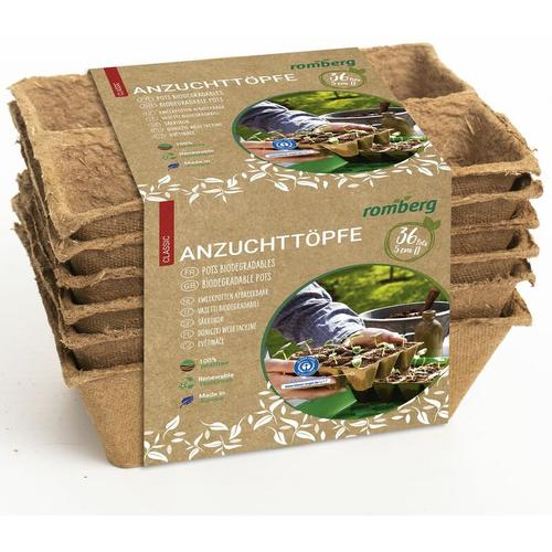 Romberg - classic Anzuchttöpfe 5 cm quadratisch torffrei - 36er Pack