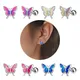 Piercing langue papillon arc-en-ciel paillettes 14G anneaux de langue barres en acier chirurgical