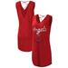 Women's G-III 4Her by Carl Banks Red Los Angeles Angels Game Time Slub Beach V-Neck Cover-Up Dress