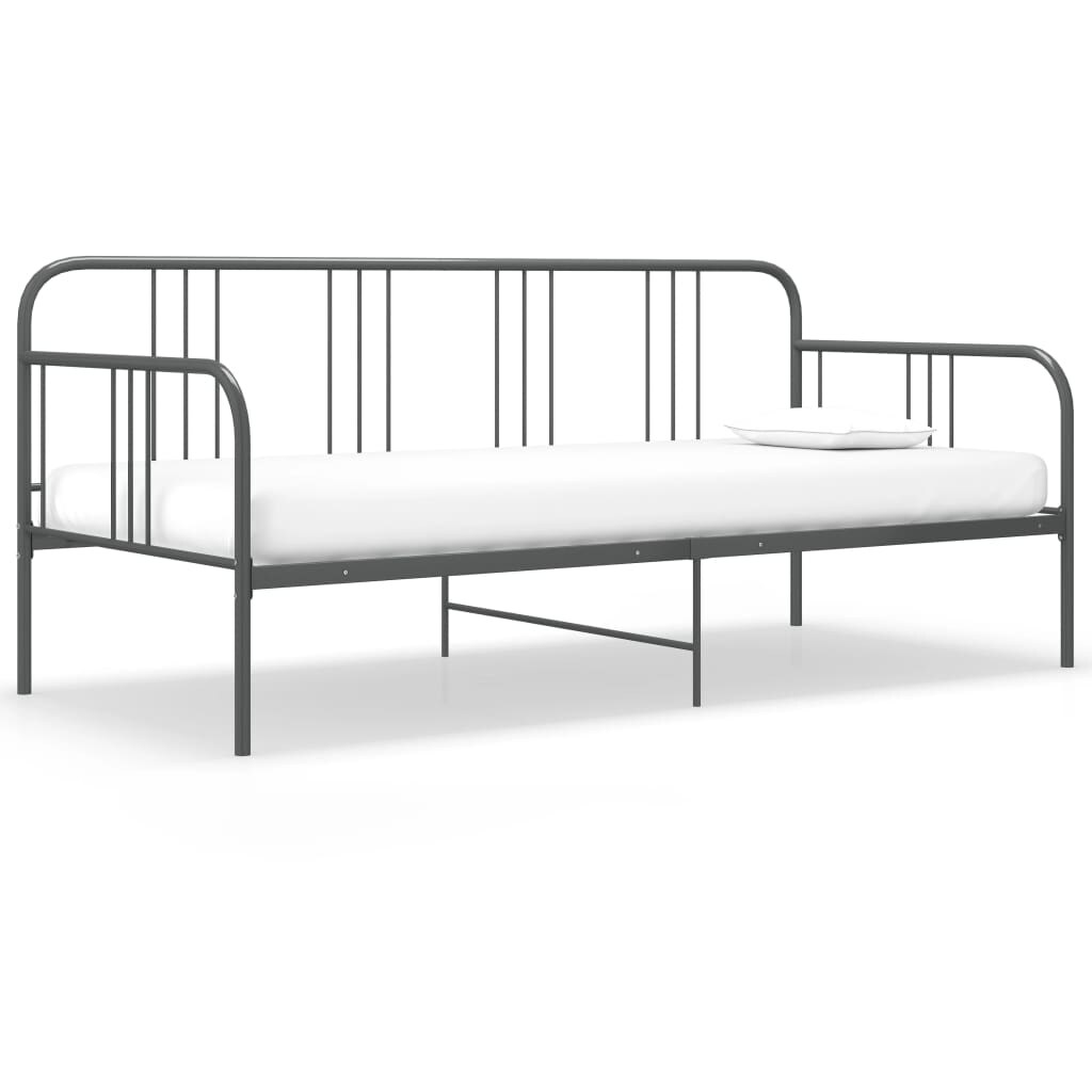vidaXL Schlafsofa Bettgestell Grau Metall 90x200 cm Image