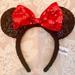 Disney Accessories | Authentic Disney Minnie Mouse Sequined Ears | Color: Black/Red | Size: Os