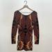 Free People Dresses | Free People Bohemian Sweater Dress | Color: Black/Brown/Orange/Yellow | Size: Xs