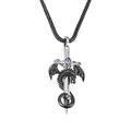 Ugaarsan Cross Dragon Necklace Men's Gothic Cool Vintage Medieval Jewellery, Birthstone Dragon Pendant 93/3