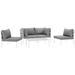 Latitude Run® Harveyville 5 Piece Outdoor Patio Aluminum Sectional Sofa Set in Gray/White, Size 32.0 H x 132.0 W x 64.5 D in | Wayfair