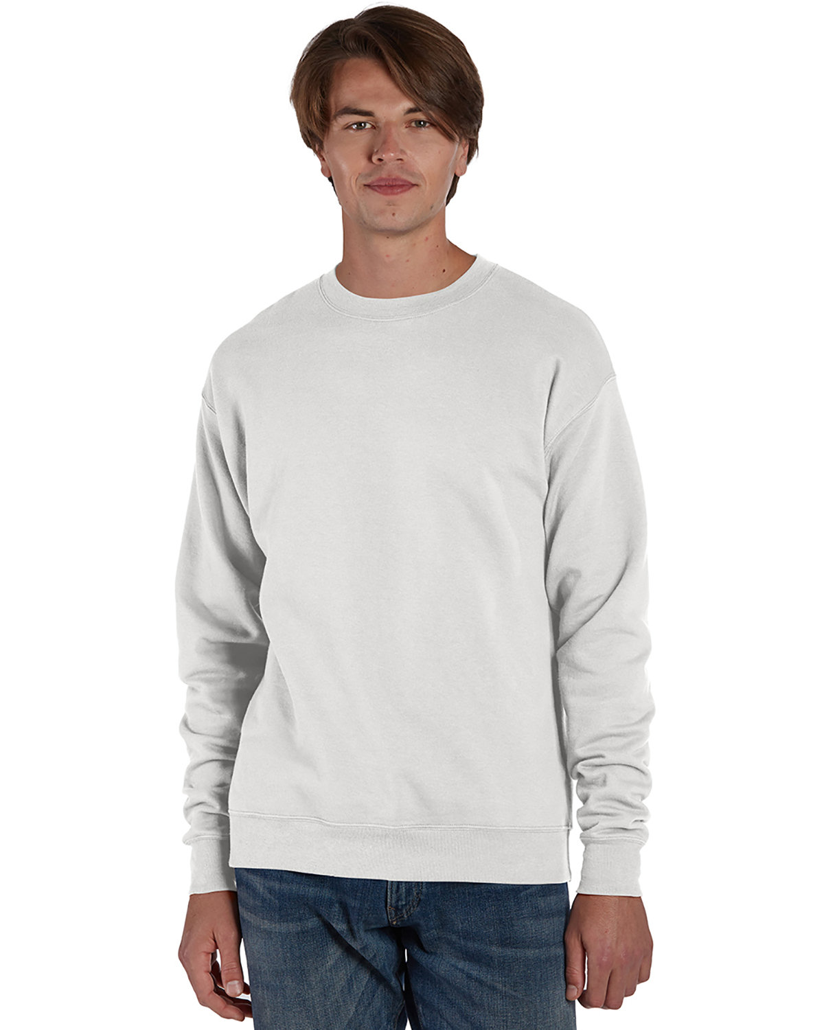 Hanes RS160 Adult Perfect Sweats Crewneck Sweatshirt in White size 2XL | Cotton/Polyester Blend