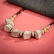 Collier de perles de bohème en céramique en forme de pavé bleu rose pendentif colliers Vintage