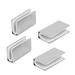 5mm Thickness Metal Rectangle Glass Shelf Clip Clamps Bracket Support 4pcs - Silver Tone
