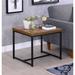 Rectangular End Table with Thickened Wooden Table Top, Sofa Table with Metal Sled Base with Crossbar Support
